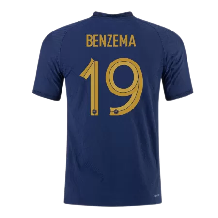 New France BENZEMA #19 Soccer Jersey 2022 Home World Cup Authentic Soccer Jersey - shopnationalteam