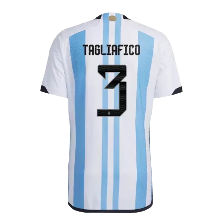 New Argentina TAGLIAFICO #3 Three Stars Soccer Jersey 2022 Home World Cup Authentic Soccer Jersey - shopnationalteam