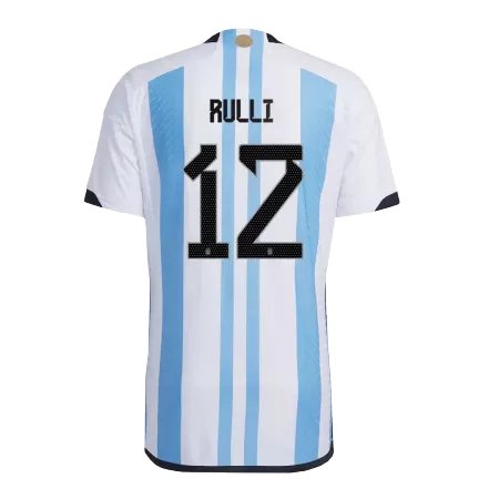 New Argentina RULLI #12 Three Stars Soccer Jersey 2022 Home World Cup Authentic Soccer Jersey - shopnationalteam