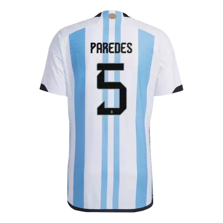 New Argentina PAREDES #5 Three Stars Soccer Jersey 2022 Home World Cup Authentic Soccer Jersey - shopnationalteam