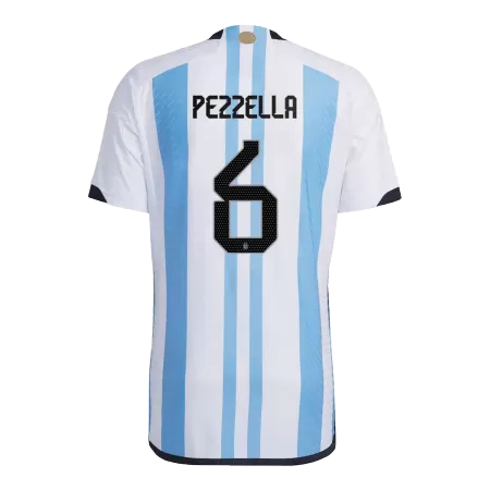 New Argentina PEZZELLA #6 Three Stars Soccer Jersey 2022 Home World Cup Authentic Soccer Jersey - shopnationalteam