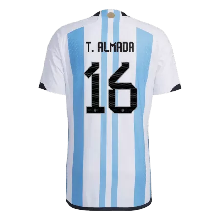 New Argentina T. ALMADA #16 Three Stars Soccer Jersey 2022 Home World Cup Authentic Soccer Jersey - shopnationalteam