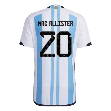 New Argentina MAC ALLISTER #20 Three Stars Soccer Jersey 2022 Home World Cup Authentic Soccer Jersey - shopnationalteam