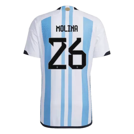 New Argentina MOLINA #26 Three Stars Soccer Jersey 2022 Home World Cup Authentic Soccer Jersey - shopnationalteam