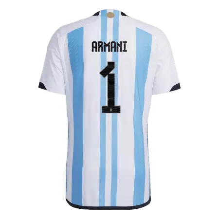 New Argentina ARMANI #1 Three Stars Soccer Jersey 2022 Home World Cup Authentic Soccer Jersey - shopnationalteam