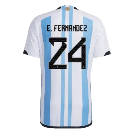 New Argentina E. FERNANDEZ #24 Three Stars Soccer Jersey 2022 Home World Cup Authentic Soccer Jersey - shopnationalteam