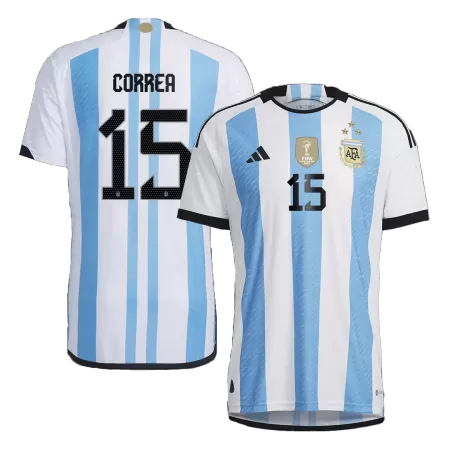 New Argentina CORREA #15 Three Stars Soccer Jersey 2022 Home World Cup Authentic Soccer Jersey - shopnationalteam