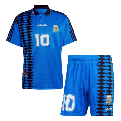 #10 Retro 1994 Argentina Away Soccer Jersey Kit(Jersey+Shorts) - shopnationalteam