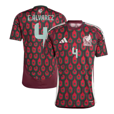 E.ÁLVAREZ #4 Mexico National Soccer Team Jersey Home Football Shirt 2024 - shopnationalteam