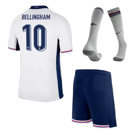 Kid's BELLINGHAM #10 England Home Soccer Jersey Kit(Jersey+Shorts+Socks) Euro 2024 - shopnationalteam