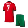 Kid's RONALDO #7 Portugal Home Soccer Jersey Kit(Jersey+Shorts) Euro 2024 - shopnationalteam