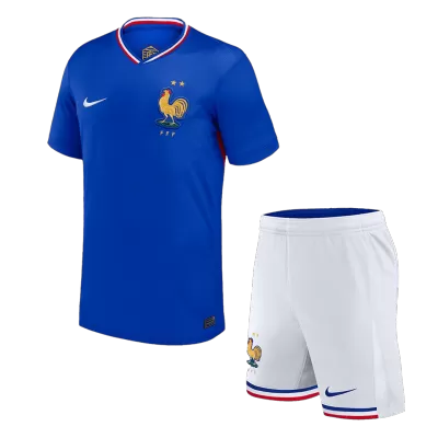 New France 2024 Home Kids Soccer Kit 
 (Shirt+Shorts) 
 - shopnationalteam