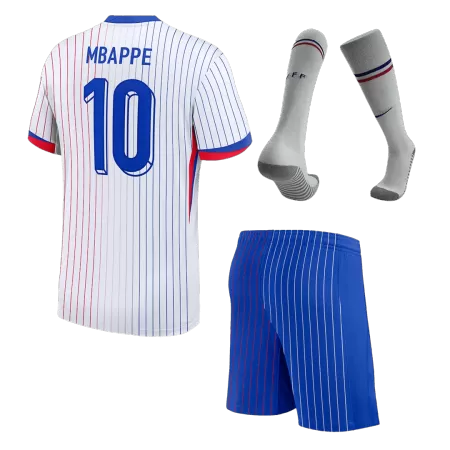 Kid's MBAPPE #10 France Away Soccer Jersey Kit(Jersey+Shorts+Socks) Euro 2024 - shopnationalteam