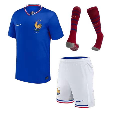 New France 2024 Home Kids Soccer Kit 
 (Shirt+Shorts+Socks) 
 - shopnationalteam