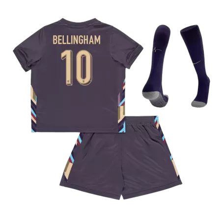 BELLINGHAM #10 Kid's England Euro 2024 Away Soccer Jersey Kits  (Shirt+Shorts+Socks) - shopnationalteam