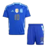 Kid's MESSI #10 Argentina Away Soccer Jersey Kit(Jersey+Shorts) 2024 - shopnationalteam