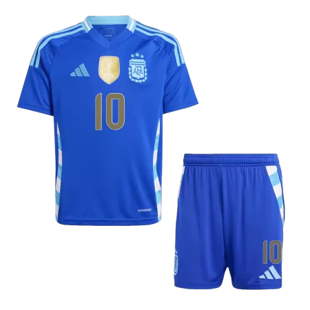 Kid's MESSI #10 Argentina Away Soccer Jersey Kit(Jersey+Shorts) 2024 - shopnationalteam