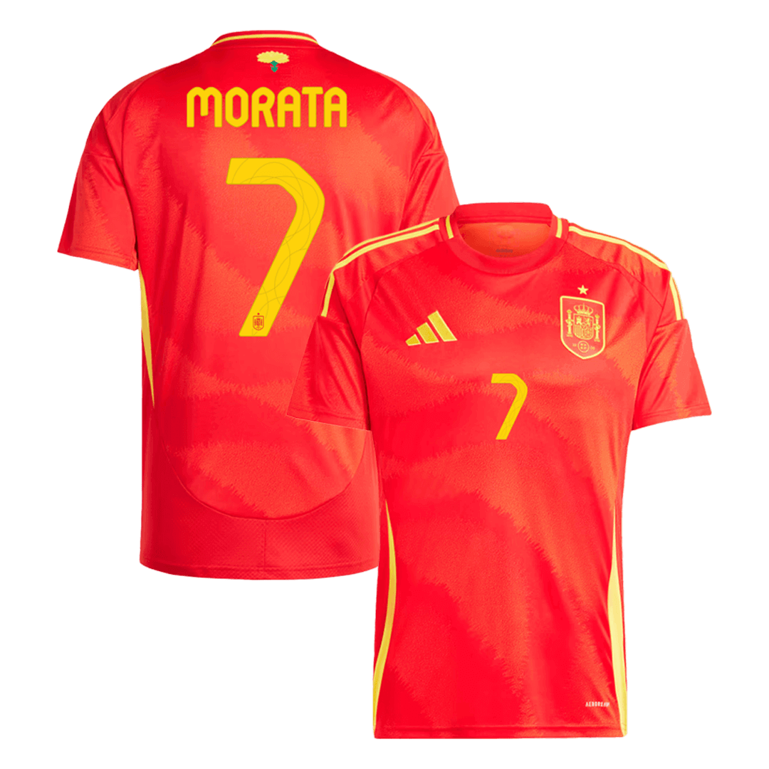 MORATA 7 Spain National Soccer Team Jersey Home Football Shirt Euro