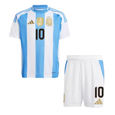 MESSI #10 Kid's Argentina Home Soccer Jersey Kit Copa América 2024(Shirt+Shorts) - shopnationalteam