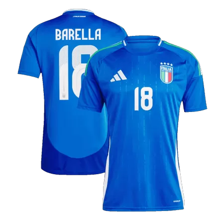 BARELLA #18 Italy National Soccer Team Jersey Home Football Shirt Euro 2024 - shopnationalteam