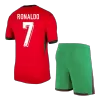 RONALDO #7 New Portugal 2024 Home Kids Soccer Kit 
 (Shirt+Shorts) 
 - shopnationalteam