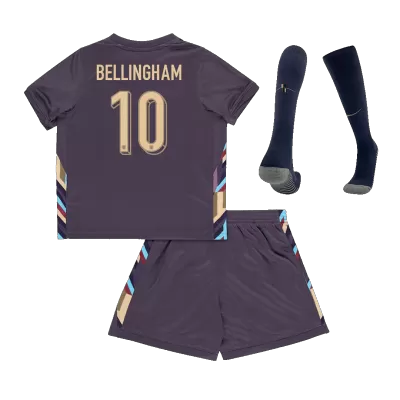 BELLINGHAM #10 Kid's England Euro 2024 Away Soccer Jersey Kits  (Shirt+Shorts+Socks) - shopnationalteam